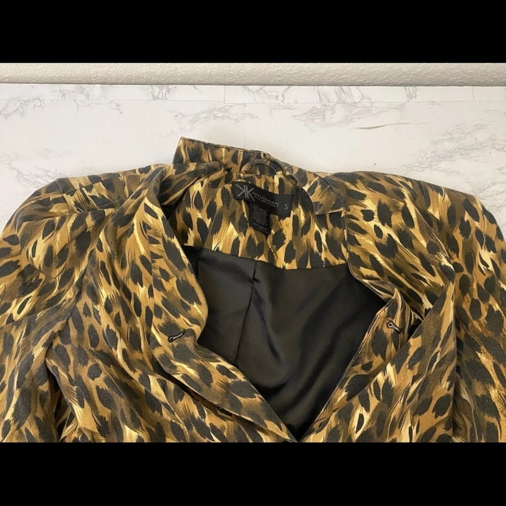 kardashian kollection Leopard Cheetah Print Blazer Jacket Women’s S Line…​​ - Picture 9 of 12